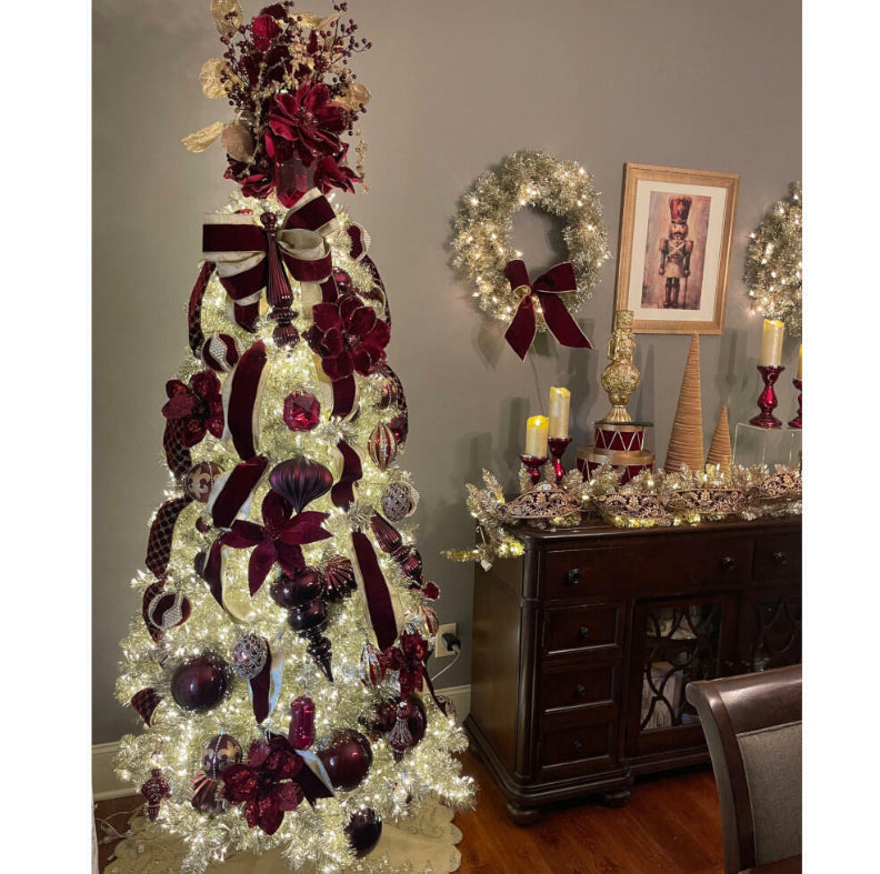 Red Square Jewel Glitter Ornament