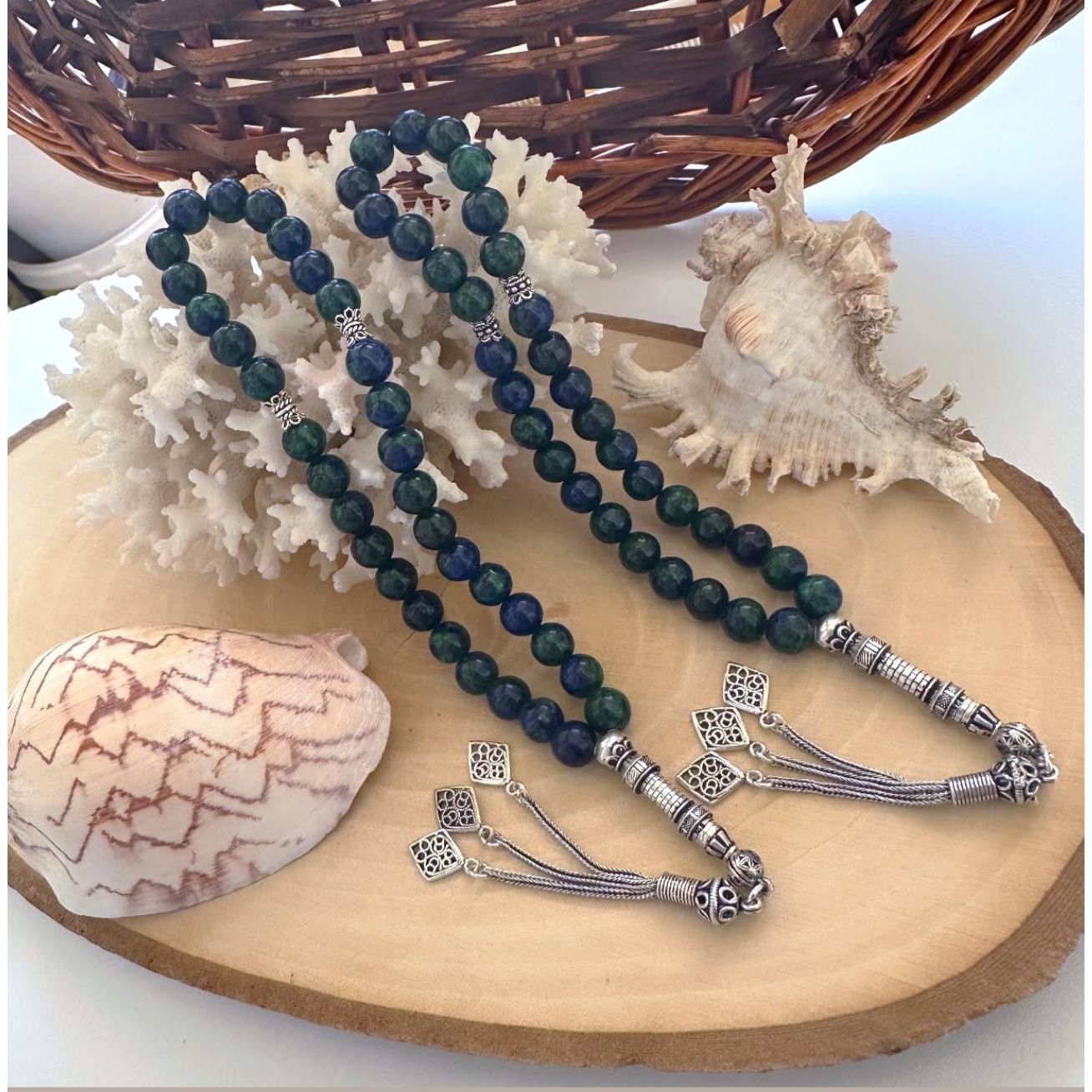 Rosary - Azurite Stone - Real silver