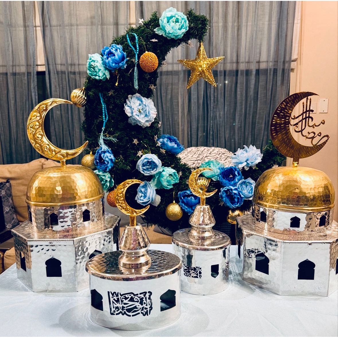 3 - Dome of the Rock Silver Plated Display - Silver - Ramadan Mubarak