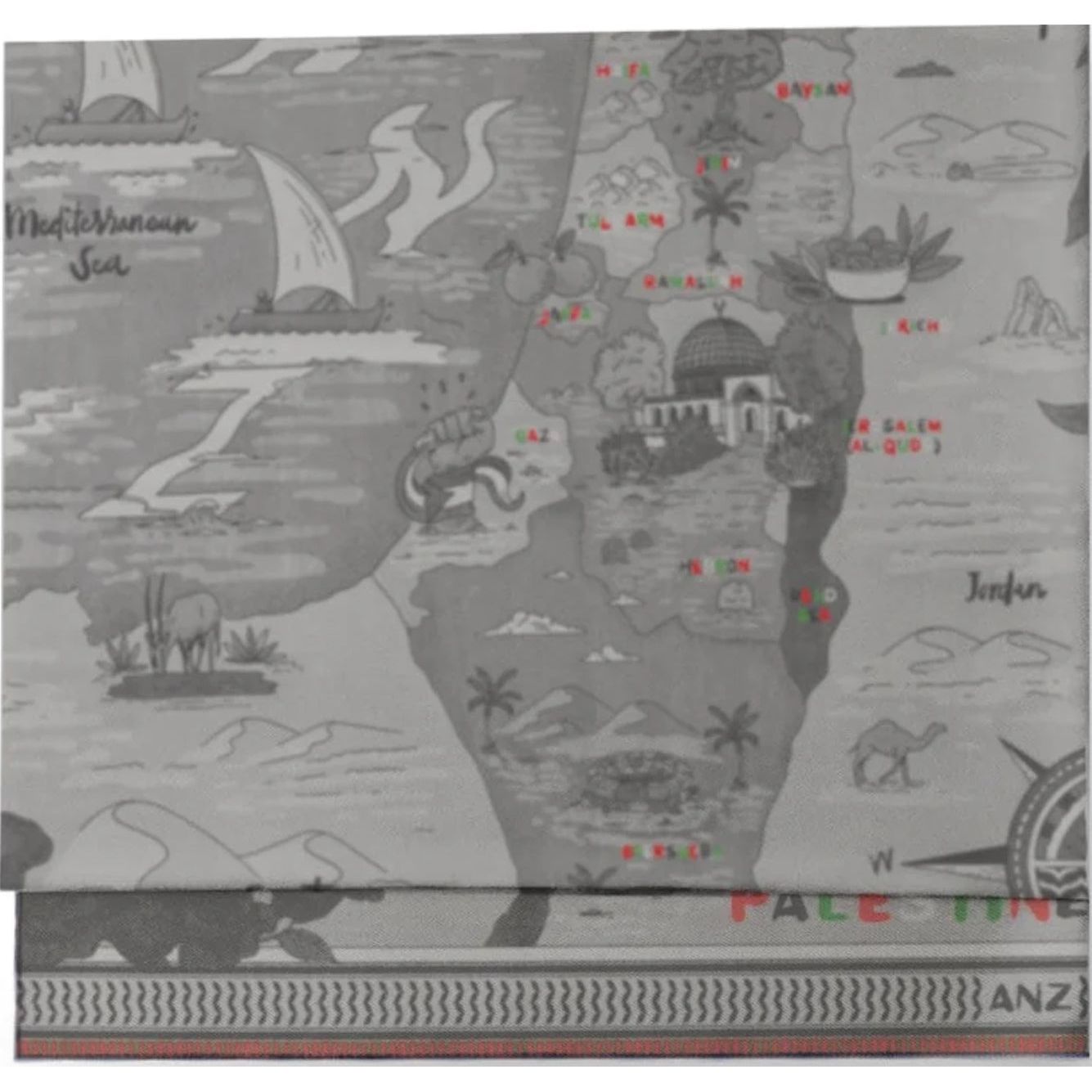 MAP OF PALESTINE CASHMERE SHAWL ๐