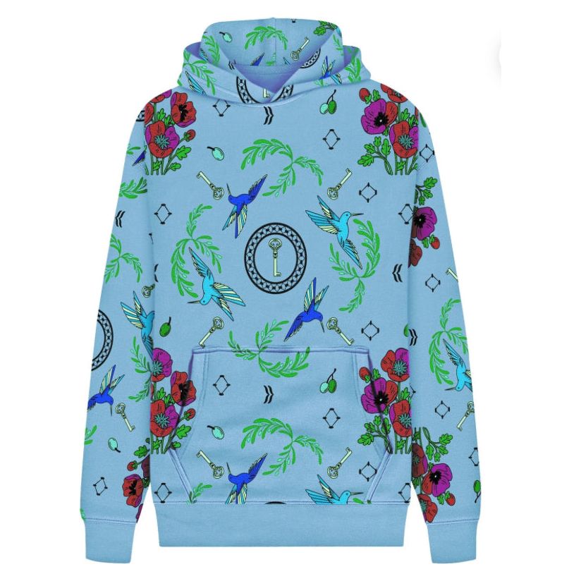 I LOVE YOU PALESTINE HOODIE / BLUE