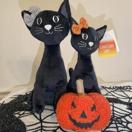 Plush Cats with Pumpkin
