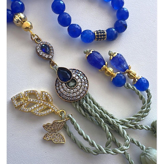 Rosary - Blue - Roses