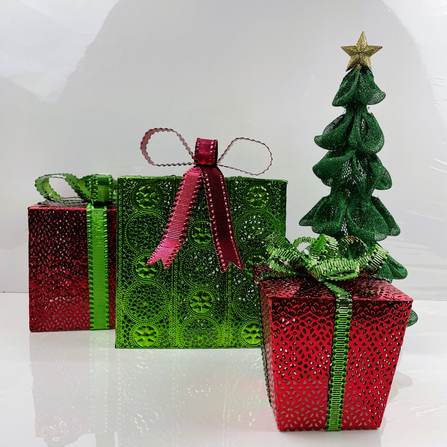 Red and Green Metal Present - Small