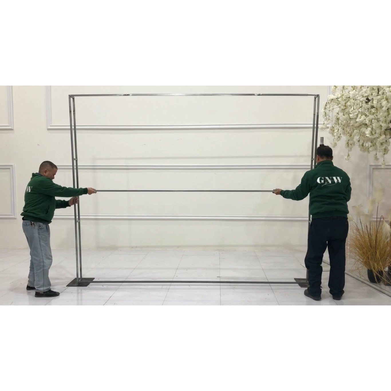 UAE National Flag Silk Flower Wall - Weekly Rental