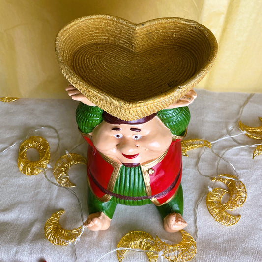 Fananees Bubbly Guy Sitting with Heart Basket