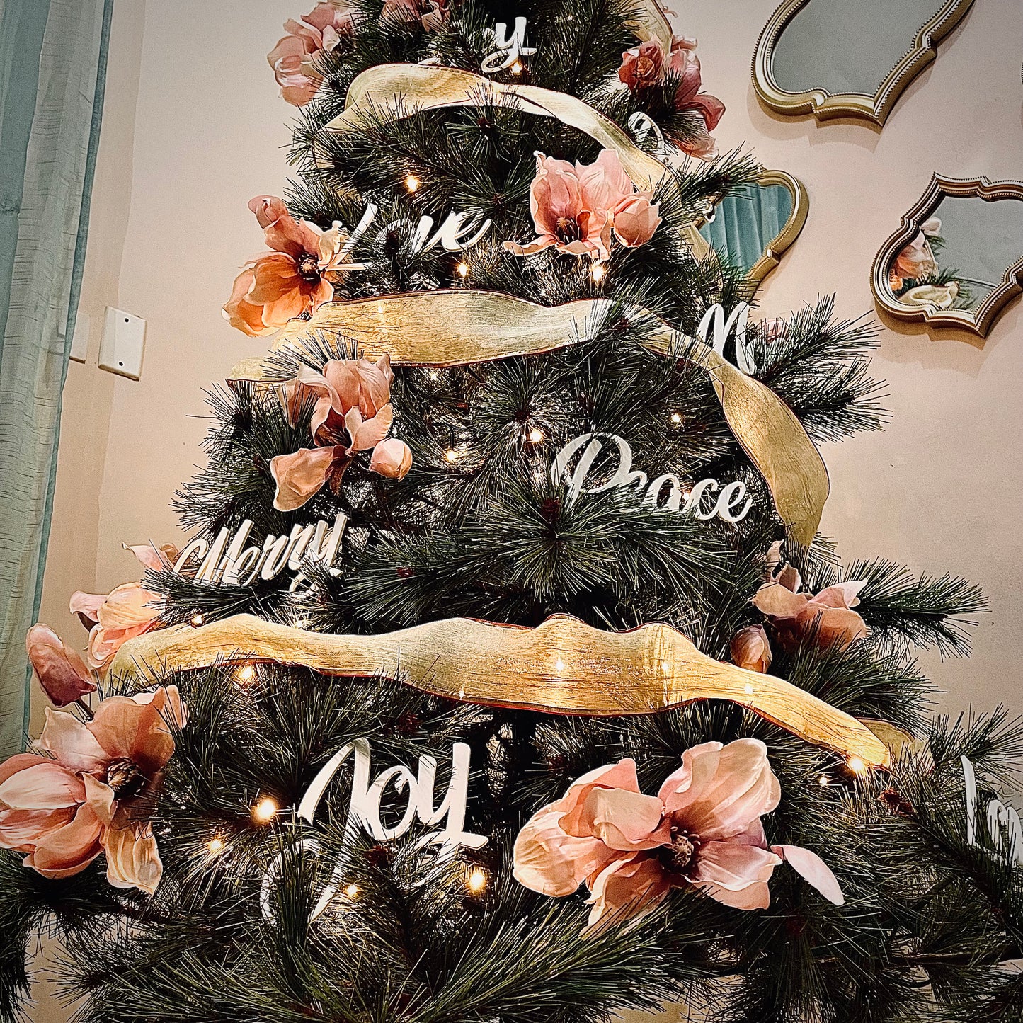 Festive Acrylic Christmas Tree Words