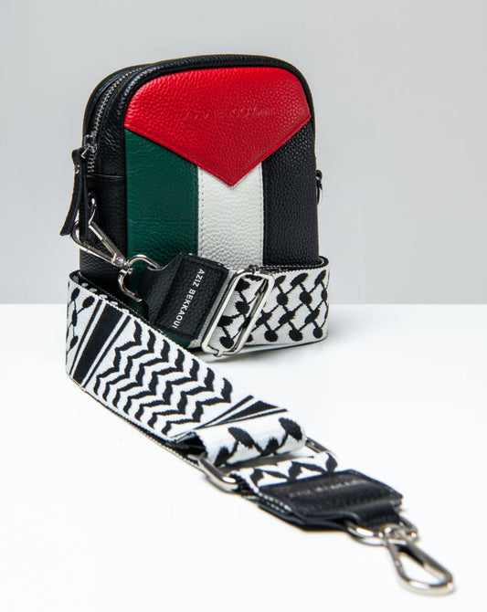 AZIZ BEKKAOUI PALESTINE LEATHER CROSSBODY BAG