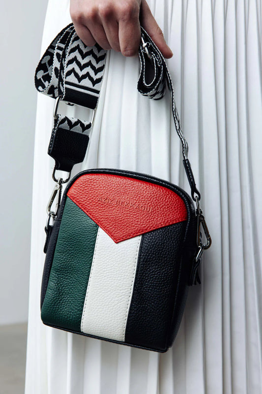AZIZ BEKKAOUI PALESTINE LEATHER CROSSBODY BAG