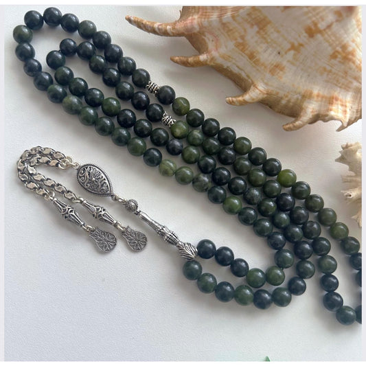 Rosary - Jade stone-Real silver