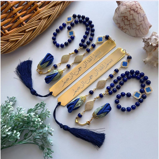 Rosary - Dark blue Roses- Bookmark