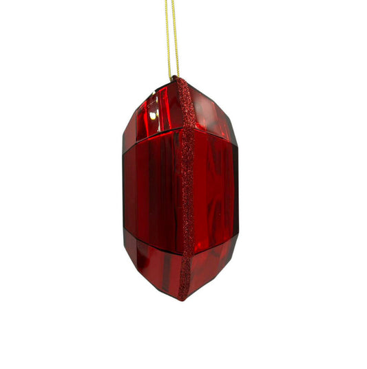 Red Square Jewel Glitter Ornament