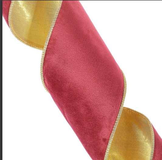 Red/Gold Velvet Ribbon