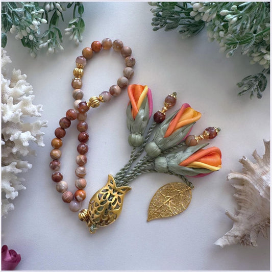 Rosary - Brown -Roses