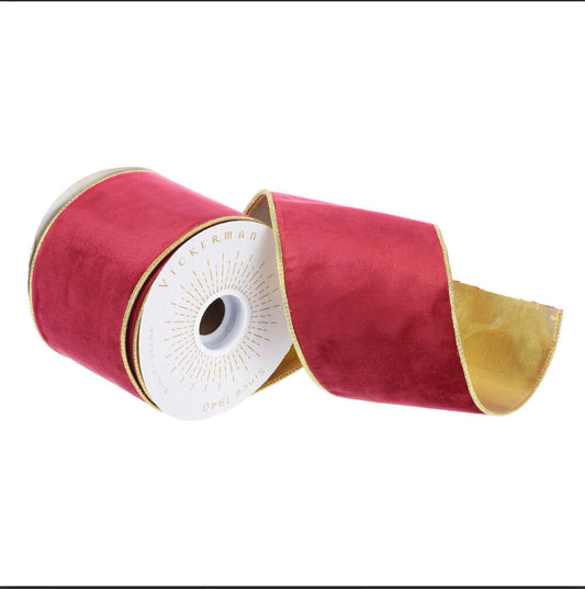 Red/Gold Velvet Ribbon