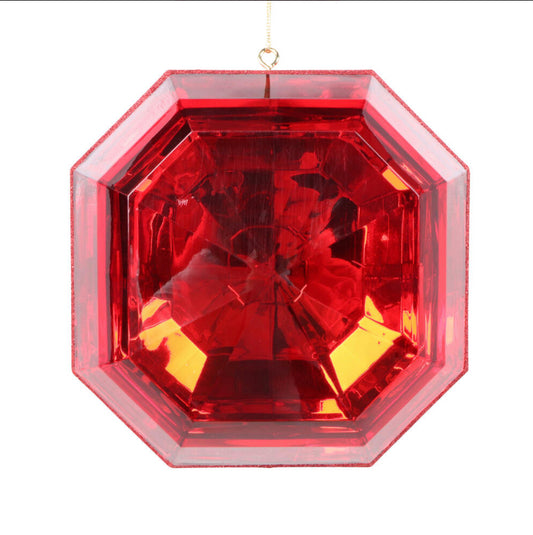 Red Square Jewel Glitter Ornament