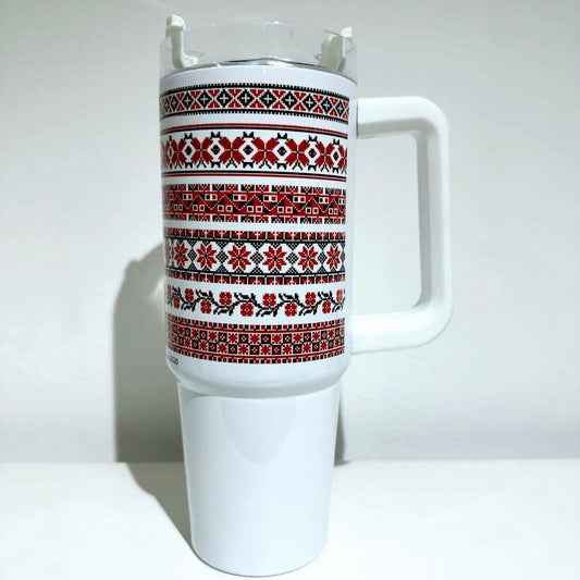 Floral Palestinian Embroidery Tumbler