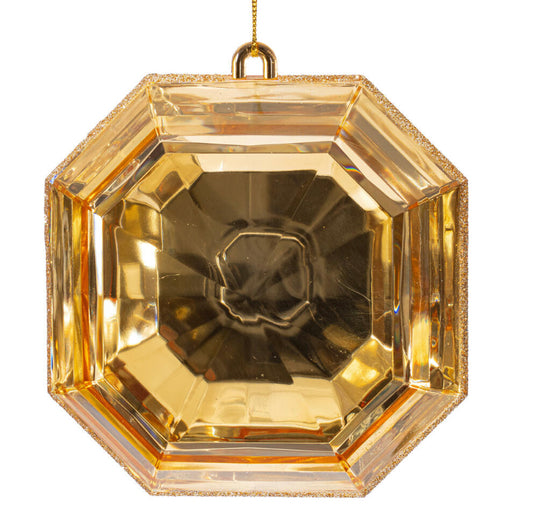 Champagne Square Jewel Glitter Ornament