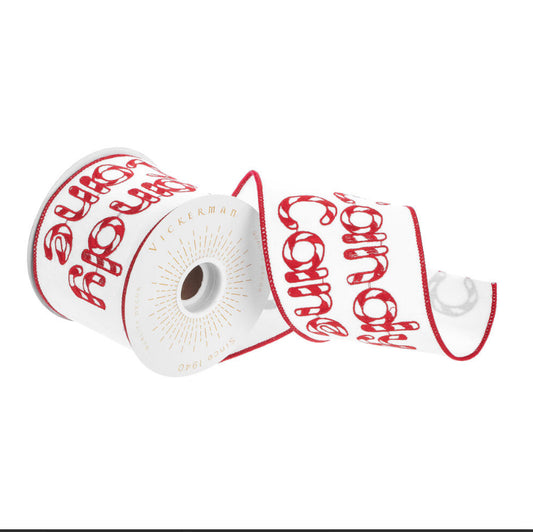 White Candy Cane Ribbon
