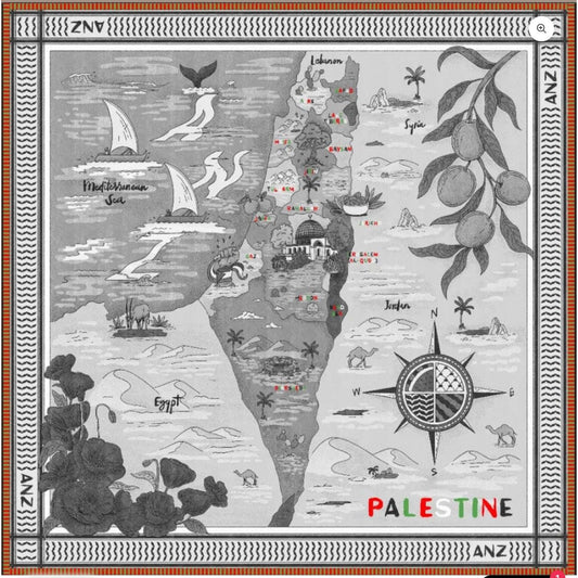 MAP OF PALESTINE CASHMERE SHAWL 🍉
