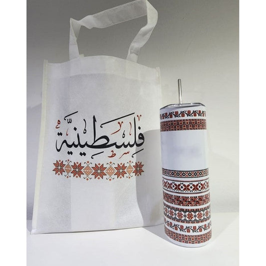 Red floral embroidery Thermal Cup