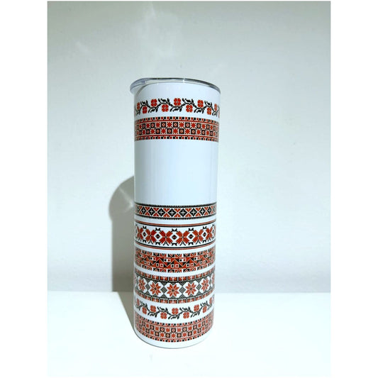 Red floral embroidery Thermal Cup
