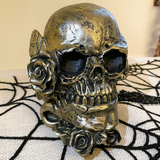 Gold Floral Skull