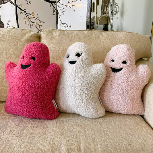 Bright Pink Ghost Pillow