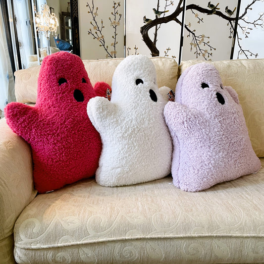 Bright Pink Ghost Pillow