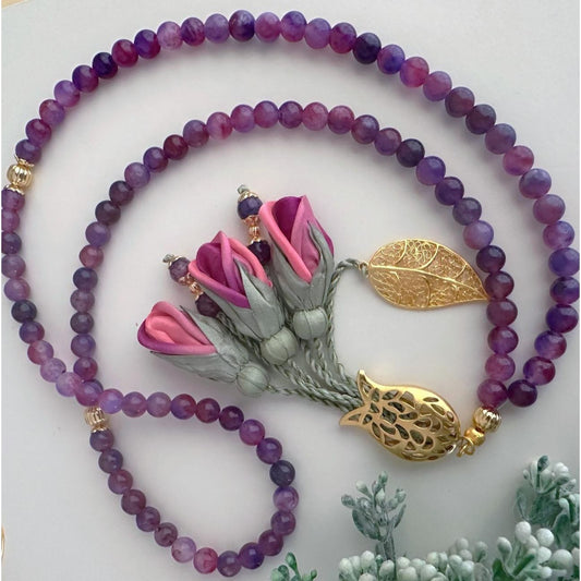 Rosary - Agate - Roses