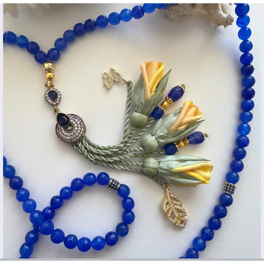 Rosary - Blue - Roses