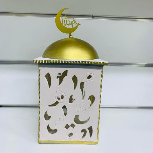 Ceramic Masjid Pink, White ,Grey and Gold Deco