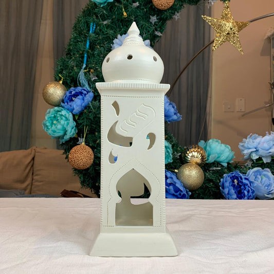 2 - Ramadan Ceramic Matte Minaret - White Large