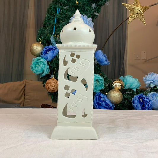 2 - Ramadan Ceramic Matte Minaret - White Large