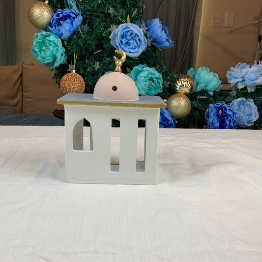 2 - Ceramic Masjid - White & Grey - Small