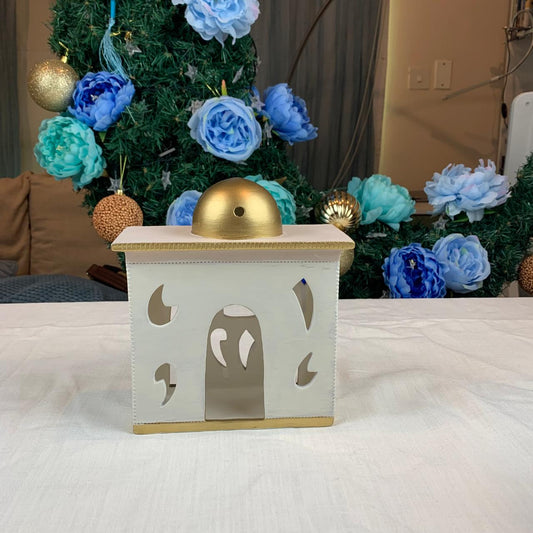 2 - Ceramic Masjid White & Gold small square