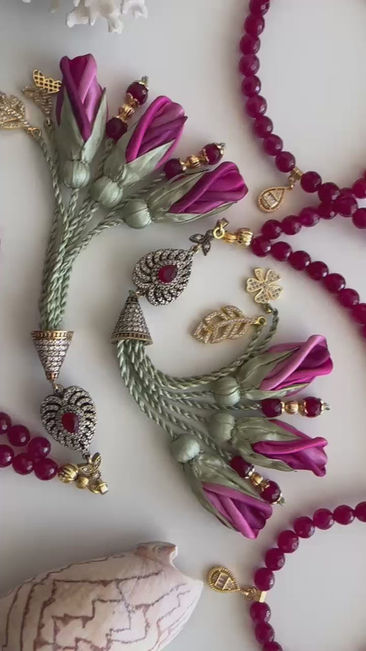 Rosary -Maroon - Roses