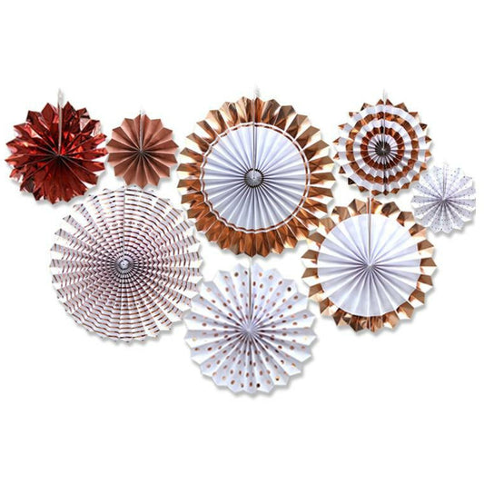 Paper Wall Fans - Gold & White
