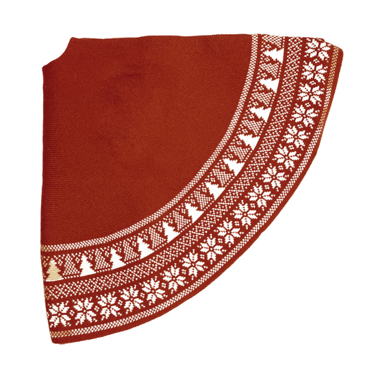 Knit Red Christmas Tree Skirt - 92cm