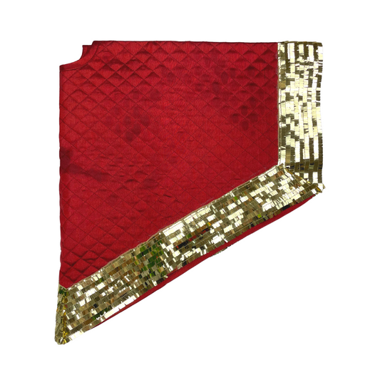 Quilted Satin and Gold Tree Skirt - 90cm