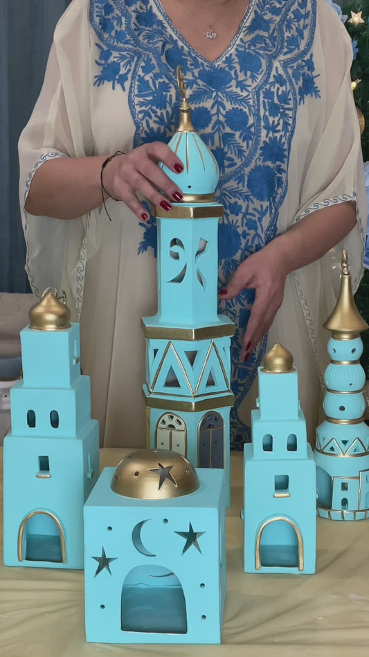 XL Clay Minoret (6 sided) - Blue