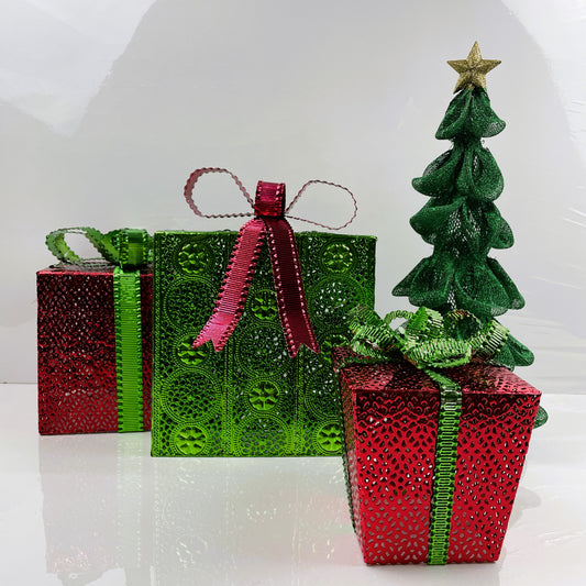 Red and Green Metal Present - Small