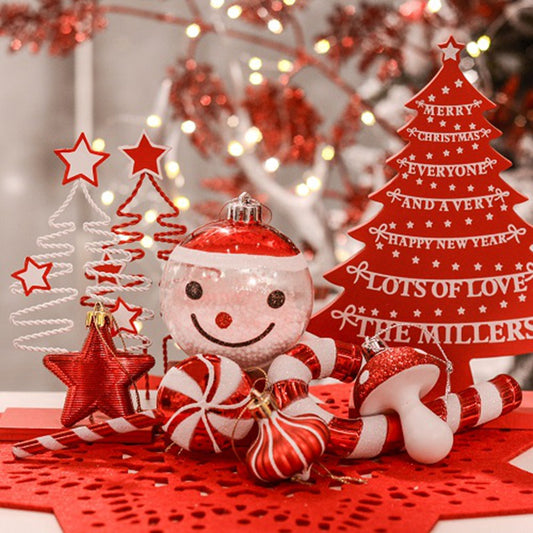 Red and White Christmas Ornaments Set - 155 piece