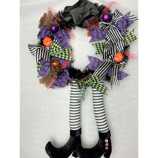 Colorful Witch Leg Wreath