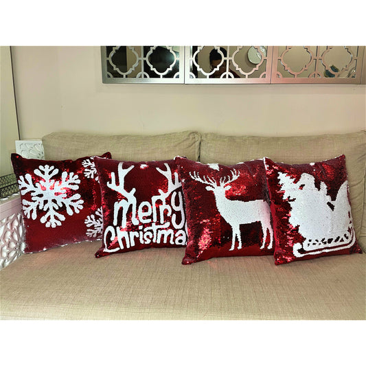 Sequin Christmas Pillow Cases