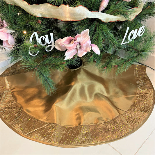 Satin Gold Tree Skirt - 106cm