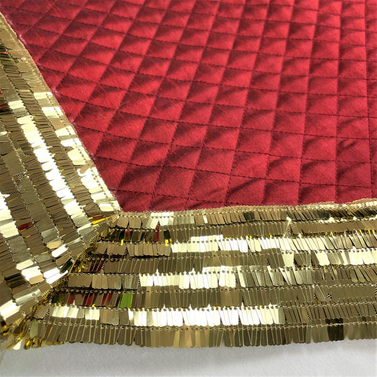Quilted Satin and Gold Tree Skirt - 90cm