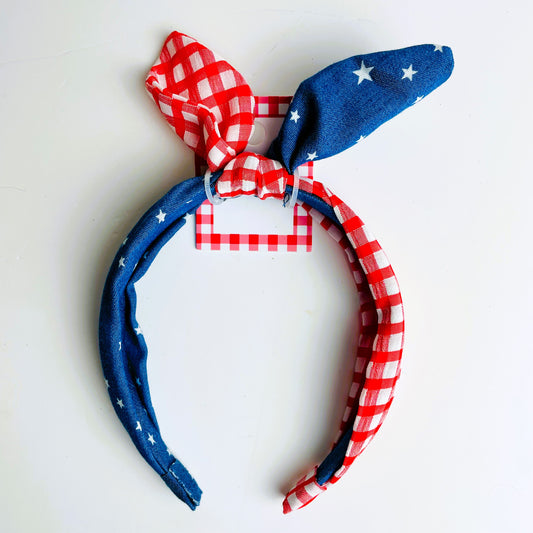 4th of July Gingham Headband