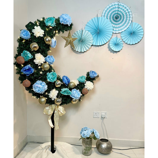 Floral Ramadan Crescent Tree - Blue