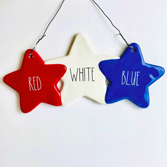 Red White and Blue Star Wall/Door Sign